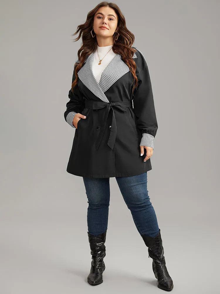 Gingham Patchwork Belted Pocket Coat sold by Bloomchic product image thumbnail 3