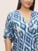 Geometric Surplice Neck Tab Sleeve Blouse sold by Bloomchic