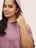 Plain Hooded Drawstring Raglan Sleeve T-shirt sold by Bloomchic