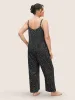 Polka Dot U Neck Adjustable Straps Sleep Jumpsuit sold by Bloomchic