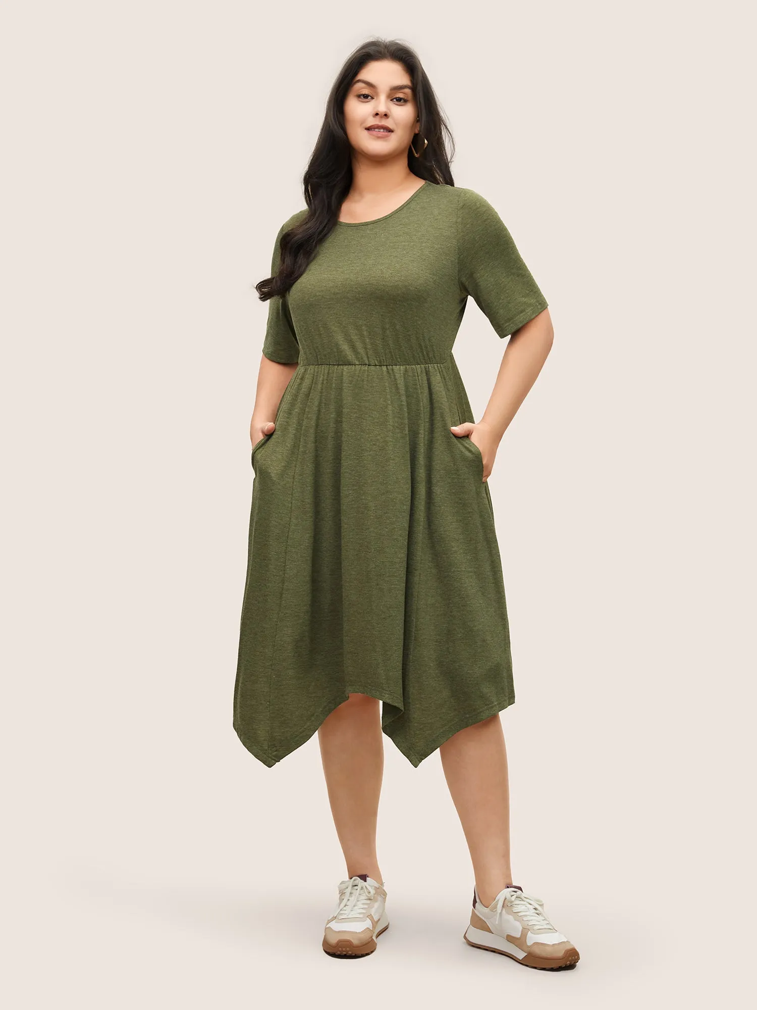 Supersoft Essentials Solid Hanky Hem Dress sold by Bloomchic product image thumbnail 3