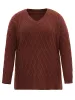 Supersoft Essentials V Neck Solid Split Side Cable Knit Pullover sold by Bloomchic