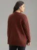 Supersoft Essentials V Neck Solid Split Side Cable Knit Pullover sold by Bloomchic