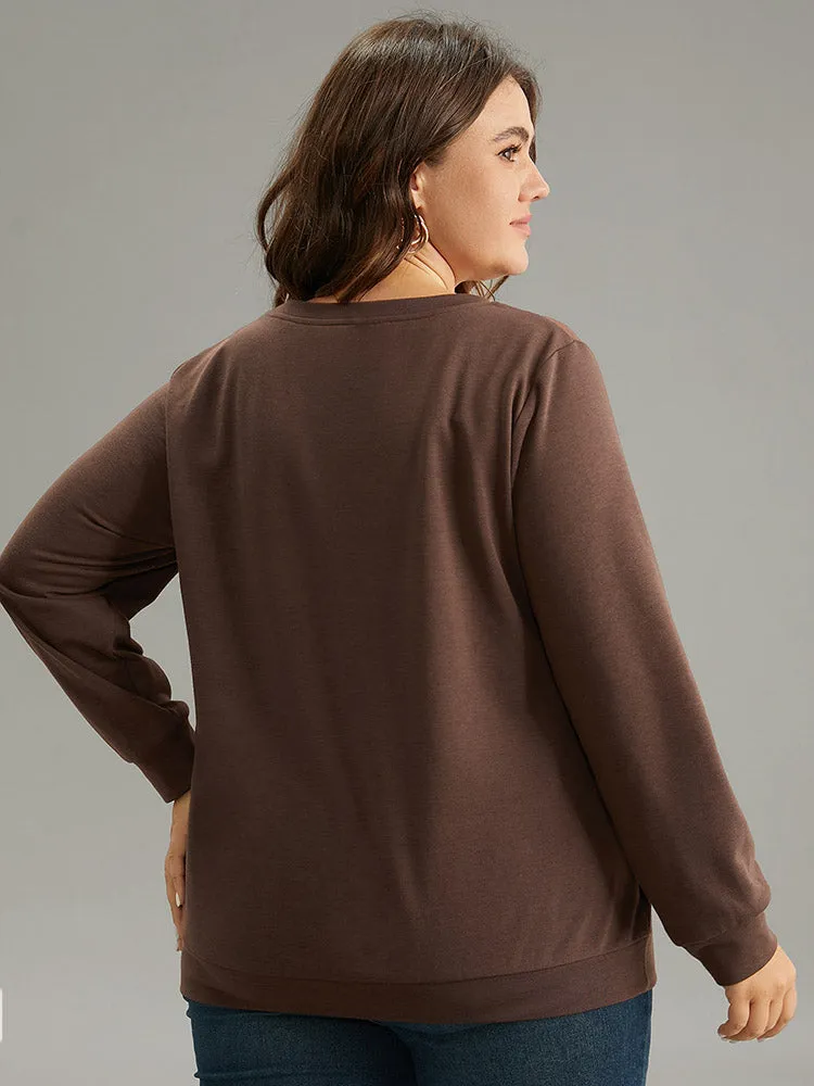Heart Leopard Round Neck Sweatshirt sold by Bloomchic product image thumbnail 3