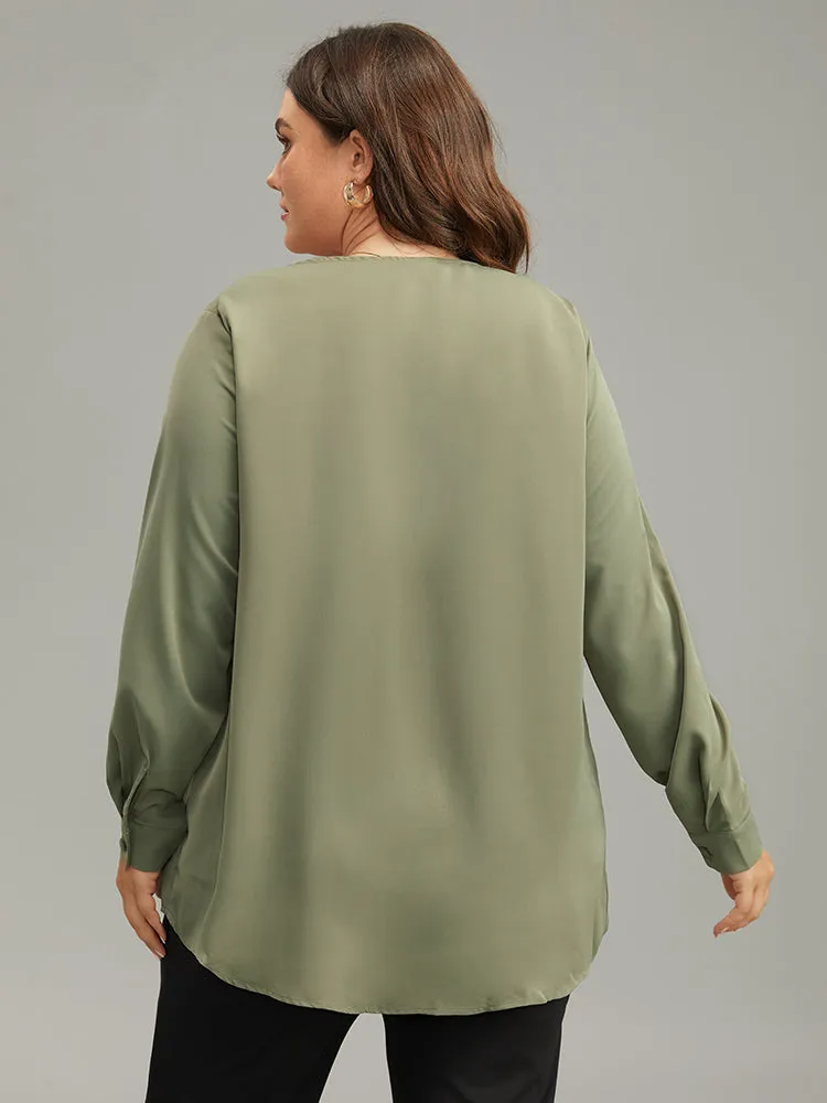 Lapel Collar Button Up Blouse sold by Bloomchic product image thumbnail 2