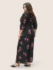 Floral Elastic Waist Overlap Collar Gathered Jumpsuit sold by Bloomchic