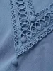 Solid Lace Patchwork Gathered Tank Top sold by Bloomchic