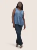 Solid Lace Patchwork Gathered Tank Top sold by Bloomchic