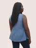 Solid Lace Patchwork Gathered Tank Top sold by Bloomchic
