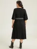 Supersoft Essentials Geometric Contrast Webbing Dress sold by Bloomchic