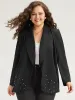 Halloween Plain Rhinestone Lapel Collar Blazer sold by Bloomchic
