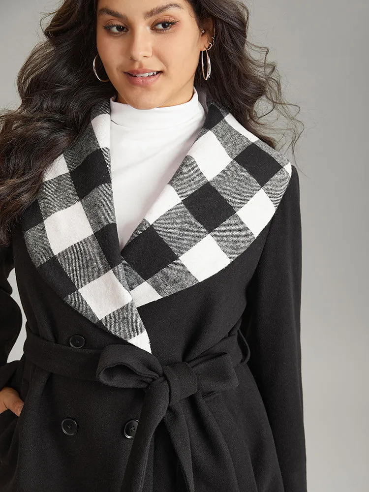 Plaid Lapel Collar Pocket Belted Coat sold by Bloomchic product image thumbnail 5
