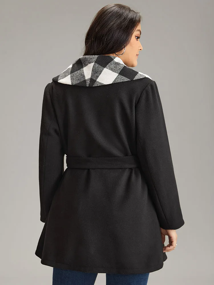Plaid Lapel Collar Pocket Belted Coat sold by Bloomchic product image thumbnail 2