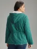 Drawstring Quilted Zipper Fluffy Patchwork Jacket sold by Bloomchic