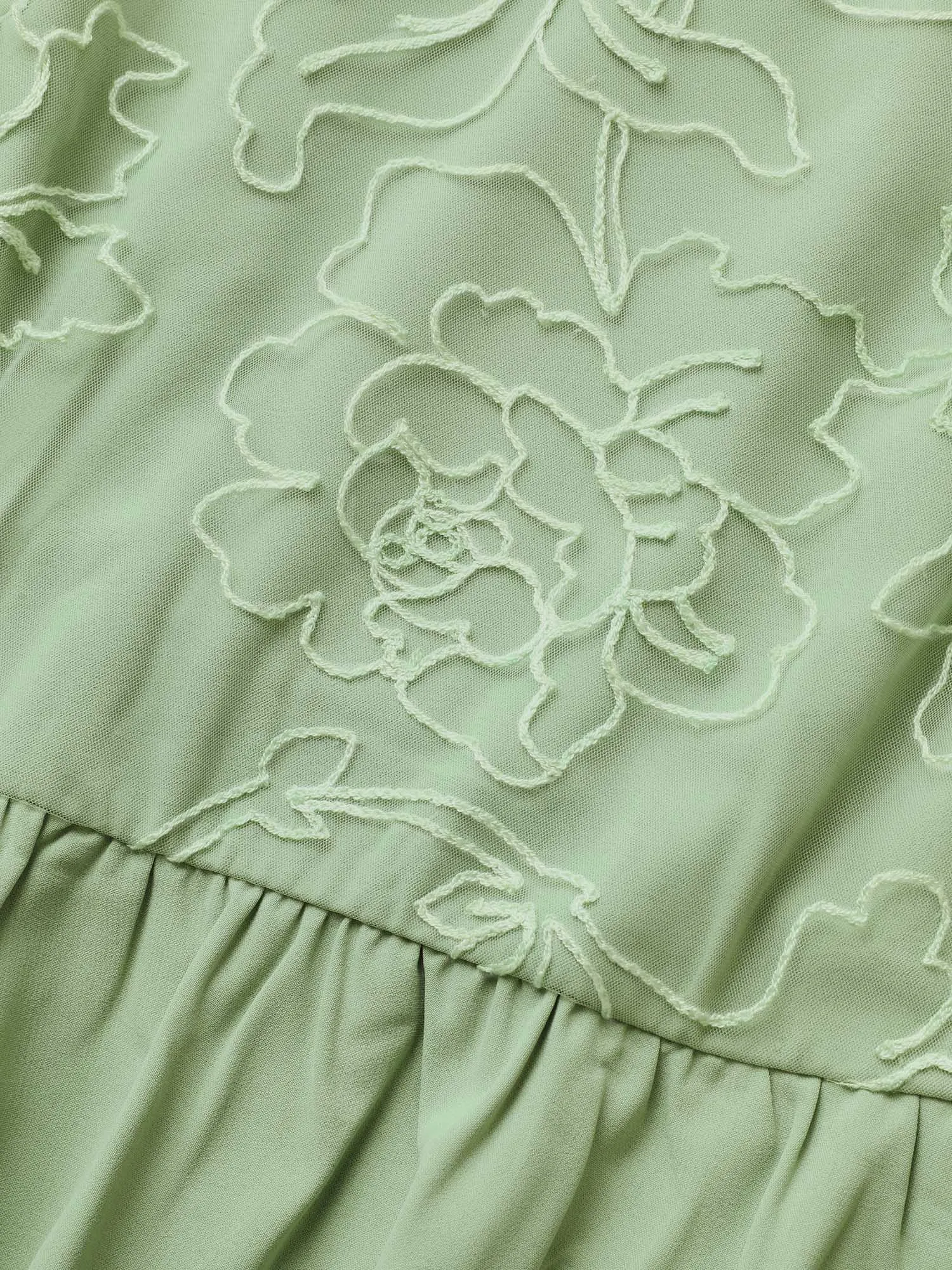 Synthetic Texture Ruffle Cap Sleeve Dress sold by Bloomchic product image thumbnail 5