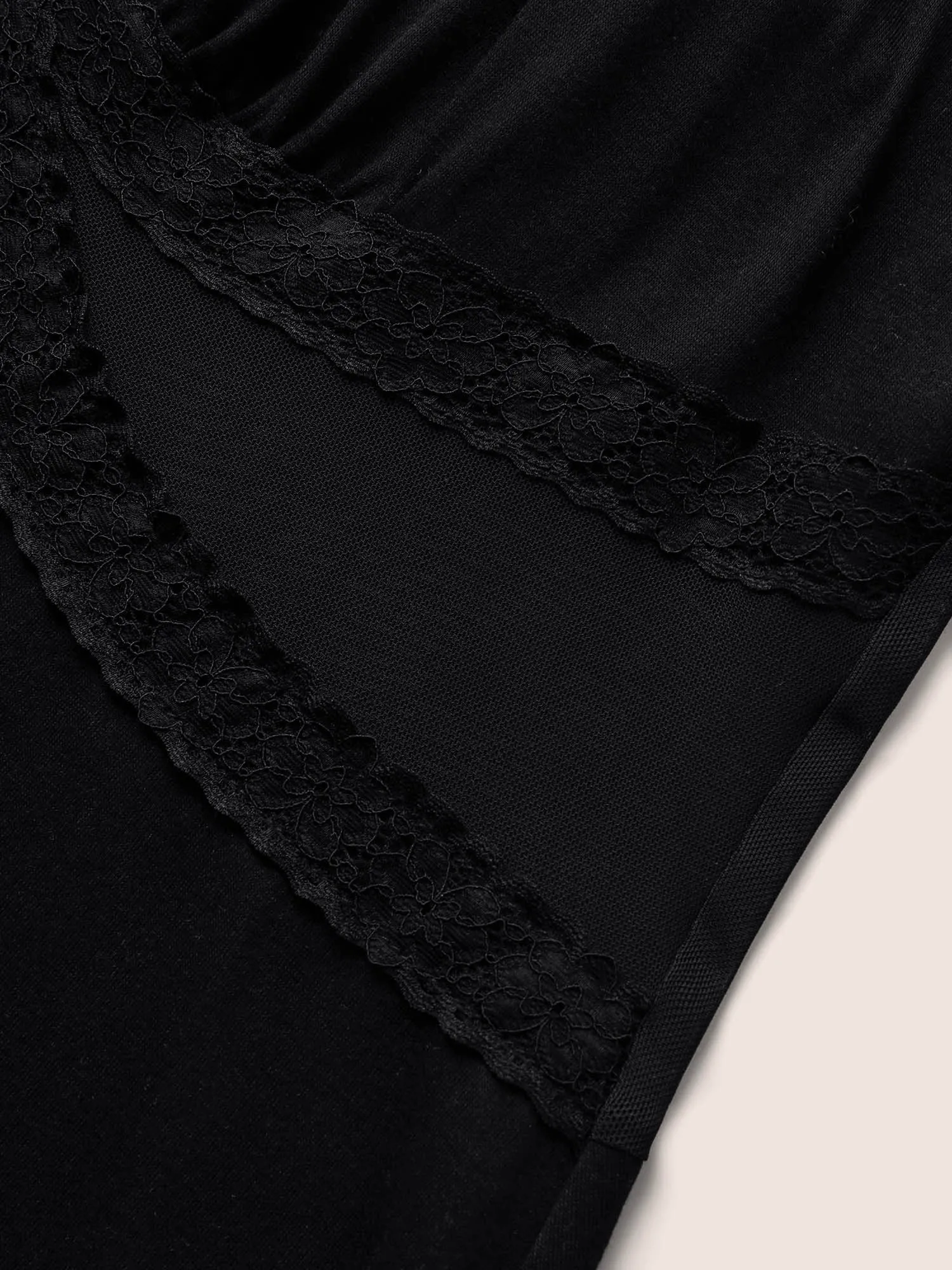 Lace Panel Deep V Neck See Through Sleep Dress sold by Bloomchic product image thumbnail 5