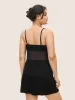 Lace Panel Deep V Neck See Through Sleep Dress sold by Bloomchic