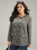 Tweed Plisse Double Breasted Flap Pocket Coat sold by Bloomchic