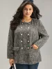 Tweed Plisse Double Breasted Flap Pocket Coat sold by Bloomchic