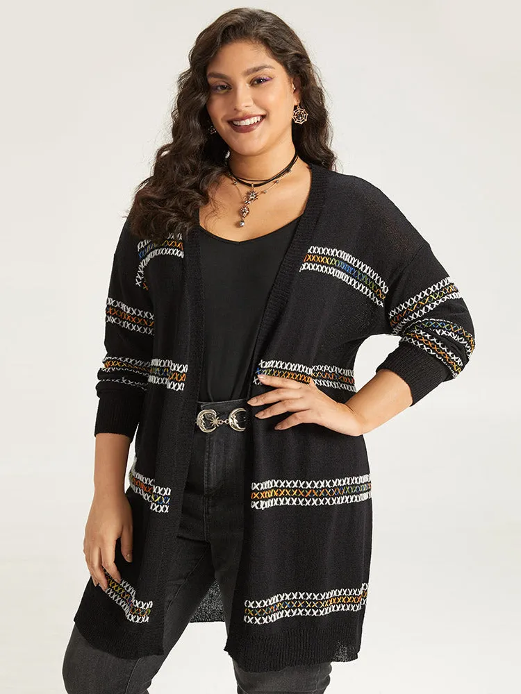 Halloween Rainbow Contrast Drop Shoulder Cardigan sold by Bloomchic product image thumbnail 4