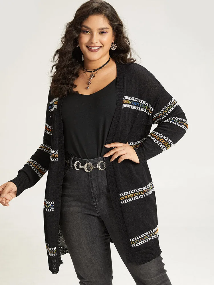 Halloween Rainbow Contrast Drop Shoulder Cardigan sold by Bloomchic product image thumbnail 5