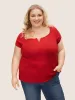 Solid Notched Collar Pit Strip T-shirt sold by Bloomchic