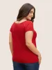 Solid Notched Collar Pit Strip T-shirt sold by Bloomchic