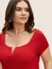 Solid Notched Collar Pit Strip T-shirt sold by Bloomchic