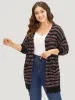 Ombre Patched Pocket Guipure Lace Cardigan sold by Bloomchic