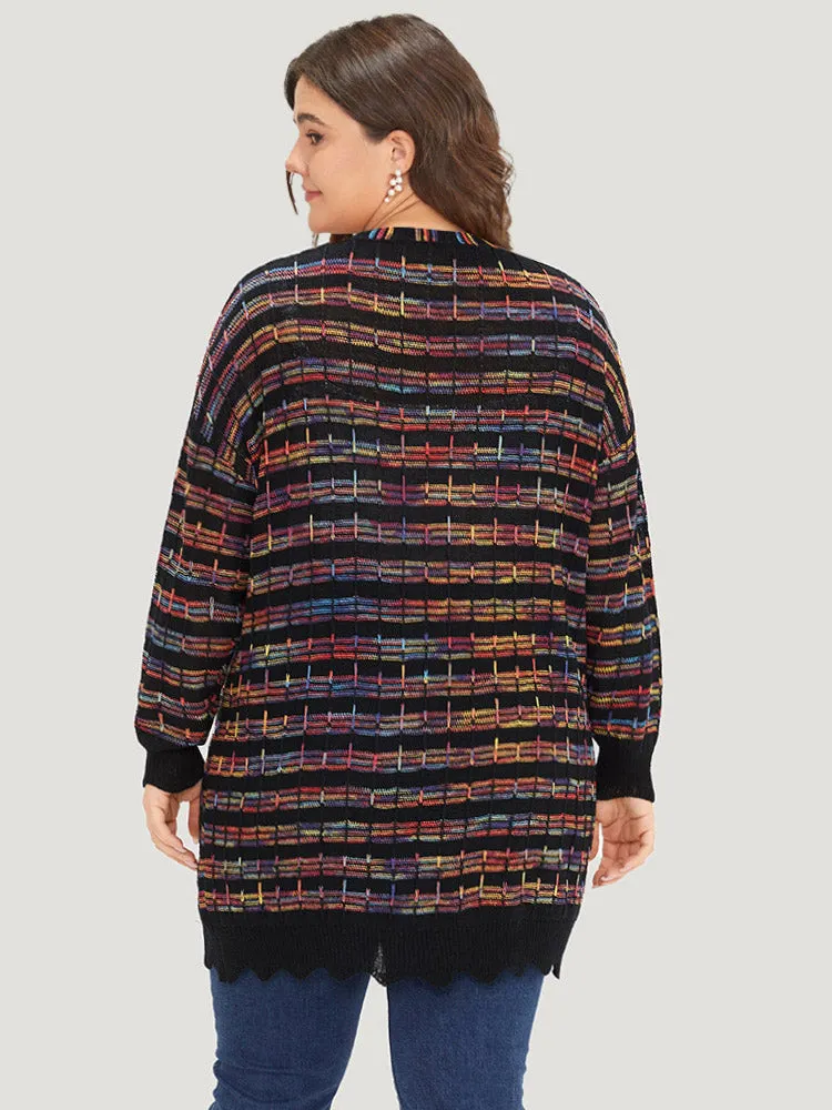 Ombre Patched Pocket Guipure Lace Cardigan sold by Bloomchic product image thumbnail 2