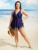 Floral Mesh Patchwork Hanky Hem Swim Top sold by Bloomchic