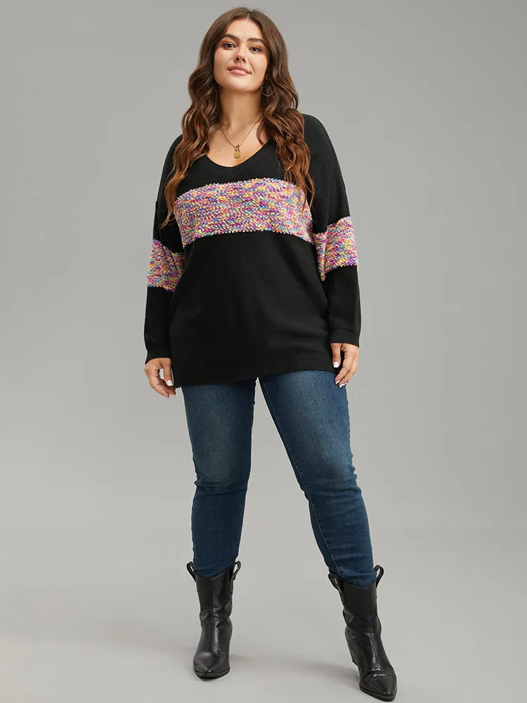 Colour Heather Contrast V Neck Pullover sold by Bloomchic product image thumbnail 5