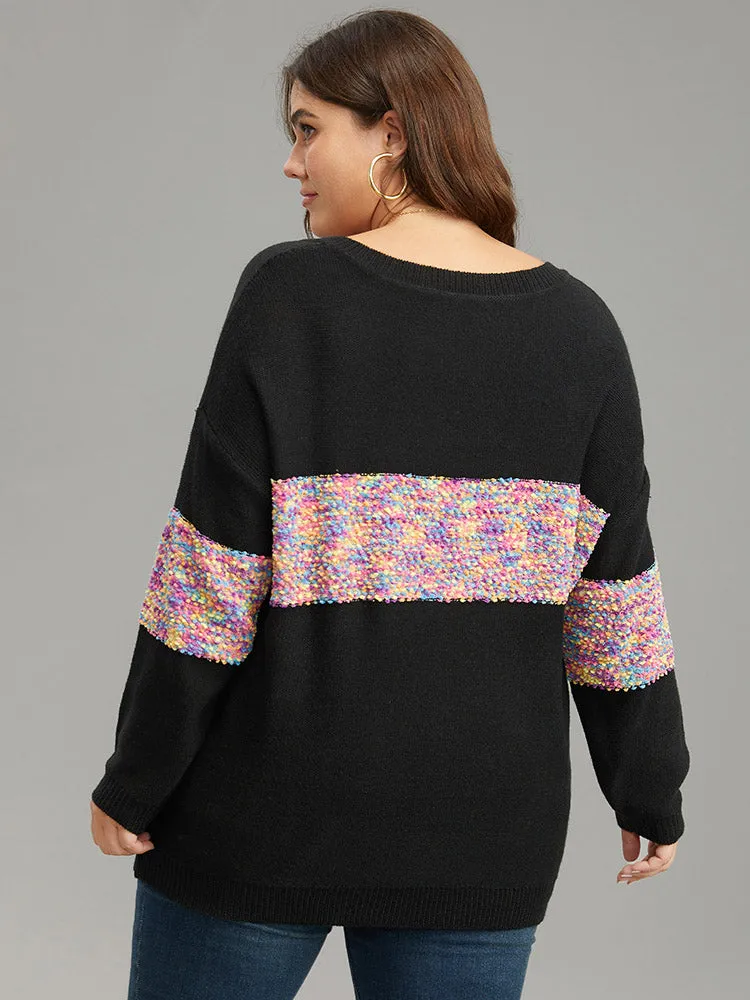 Colour Heather Contrast V Neck Pullover sold by Bloomchic product image thumbnail 2