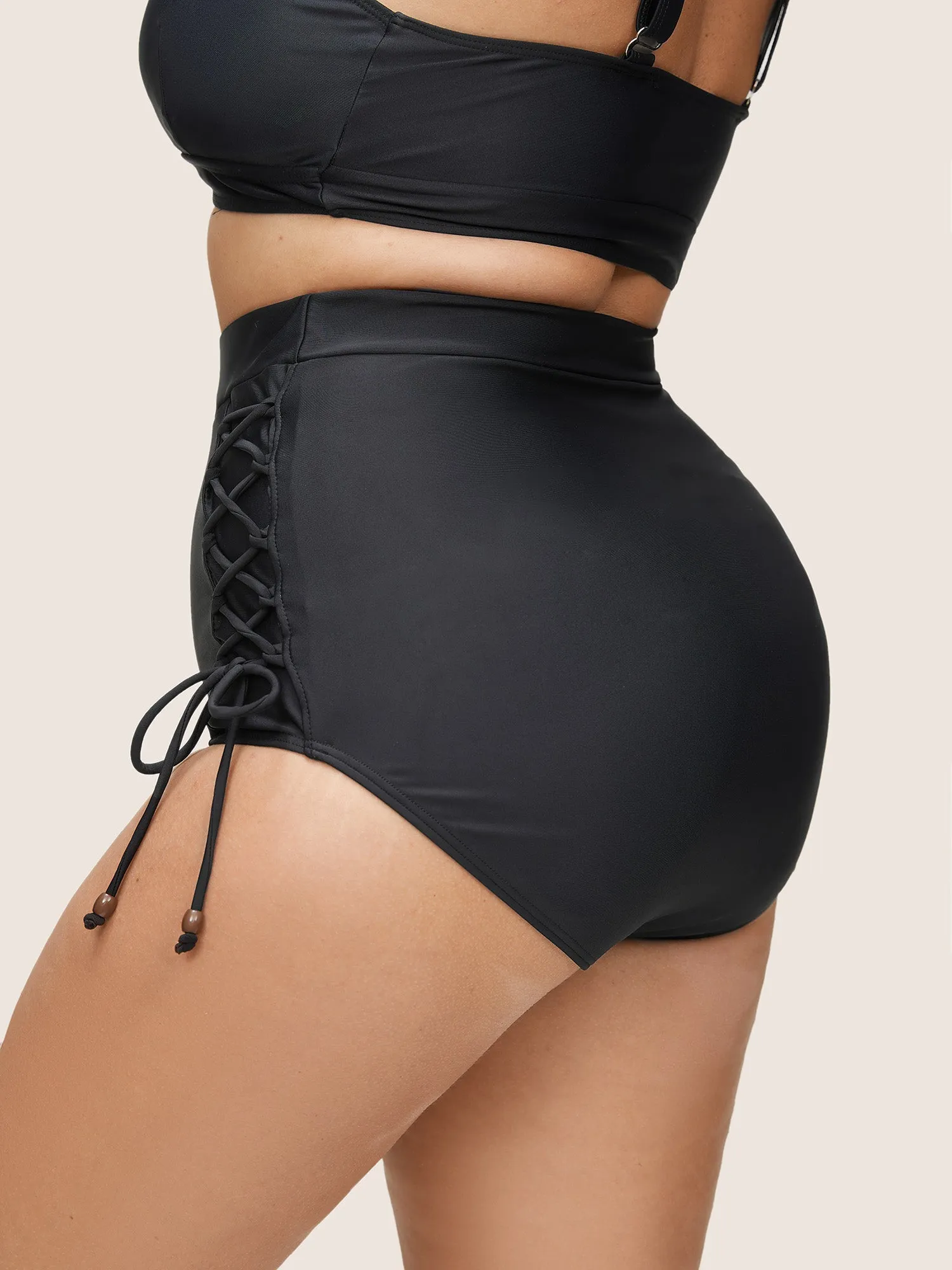 Plain Lace Up Side High Rise Swim Bottom sold by Bloomchic product image thumbnail 2