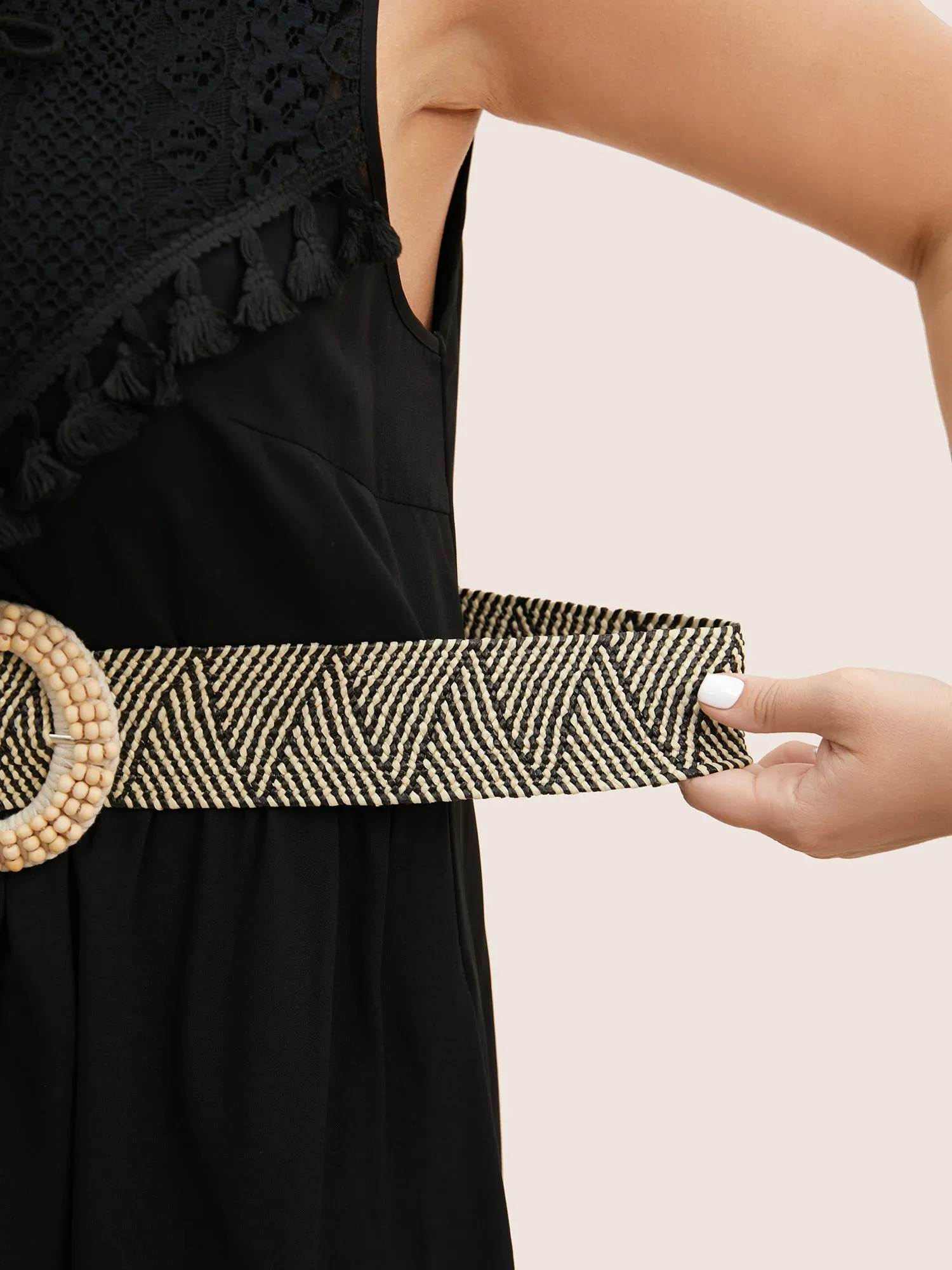 Boho Style Pearl Buckle Casual Straw Belt sold by Bloomchic product image thumbnail 5