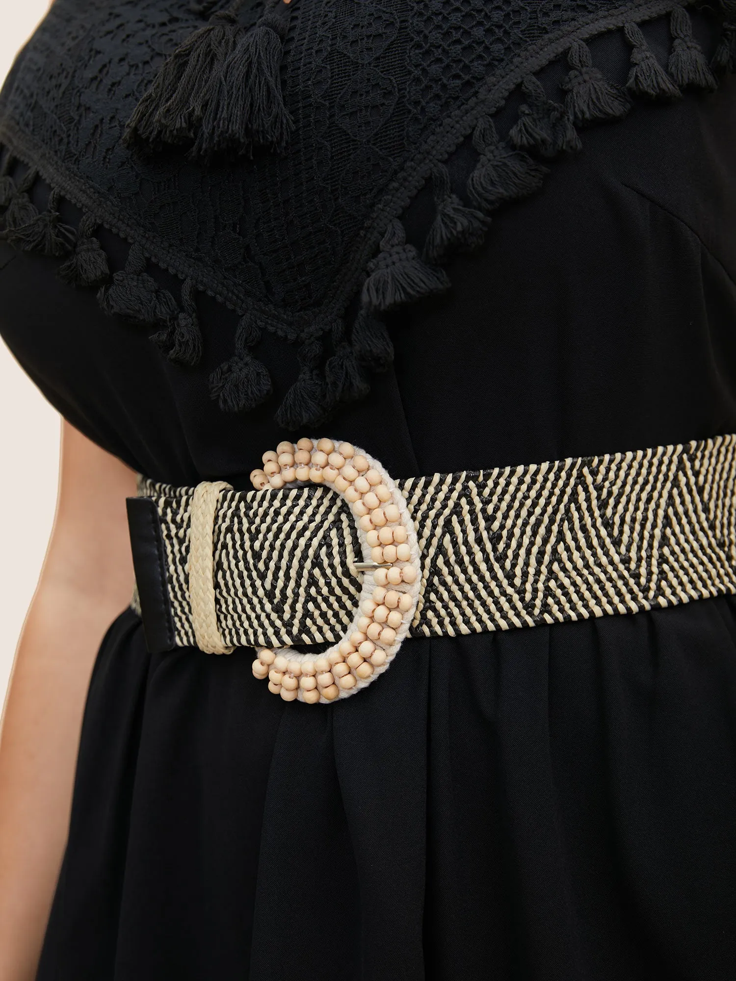 Boho Style Pearl Buckle Casual Straw Belt sold by Bloomchic product image thumbnail 4