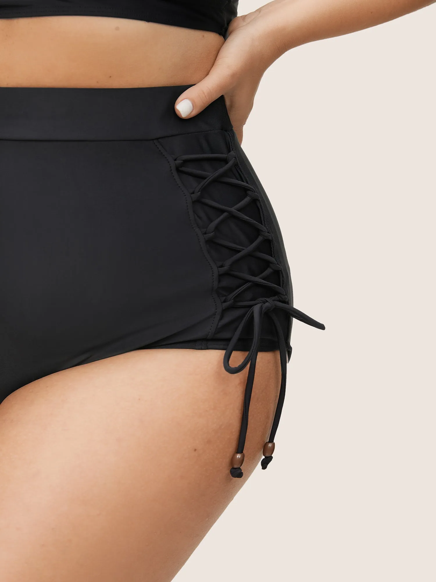 Plain Lace Up Side High Rise Swim Bottom sold by Bloomchic product image thumbnail 3