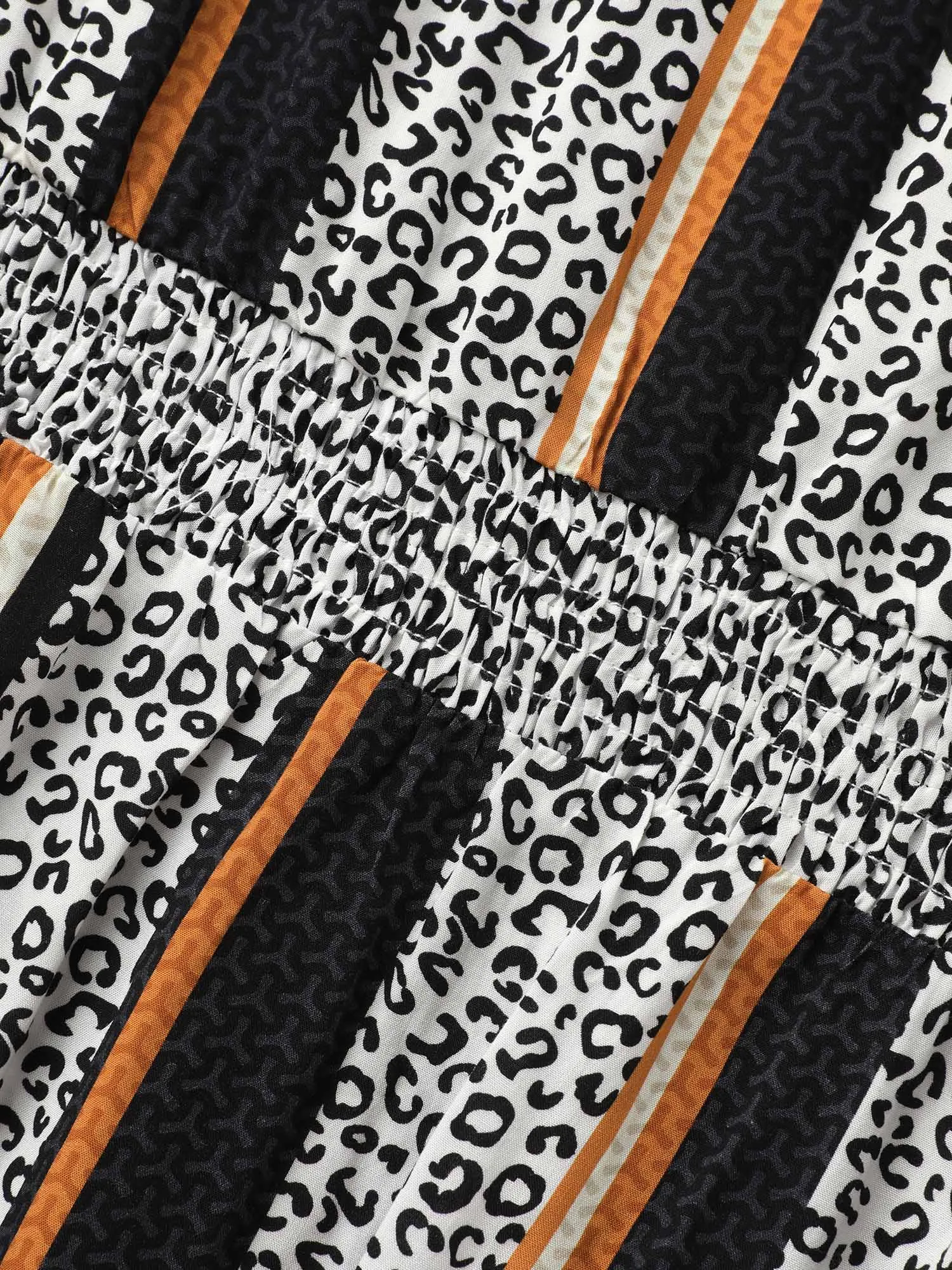 V Neck Leopard Print Patchwork Contrast Dress sold by Bloomchic product image thumbnail 5