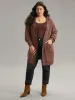Plisse Plain Patched Pocket Tunic Cardigan sold by Bloomchic