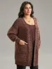 Plisse Plain Patched Pocket Tunic Cardigan sold by Bloomchic