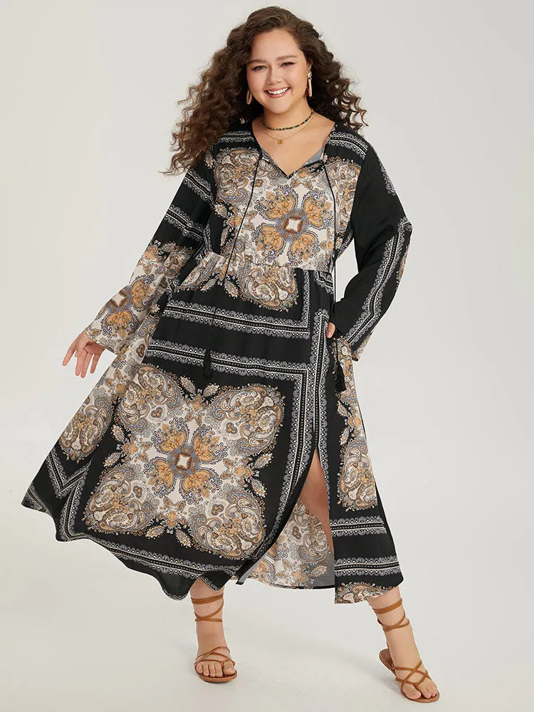 Bandana Print Split Side Tassels Ties Dress sold by Bloomchic product image thumbnail 5