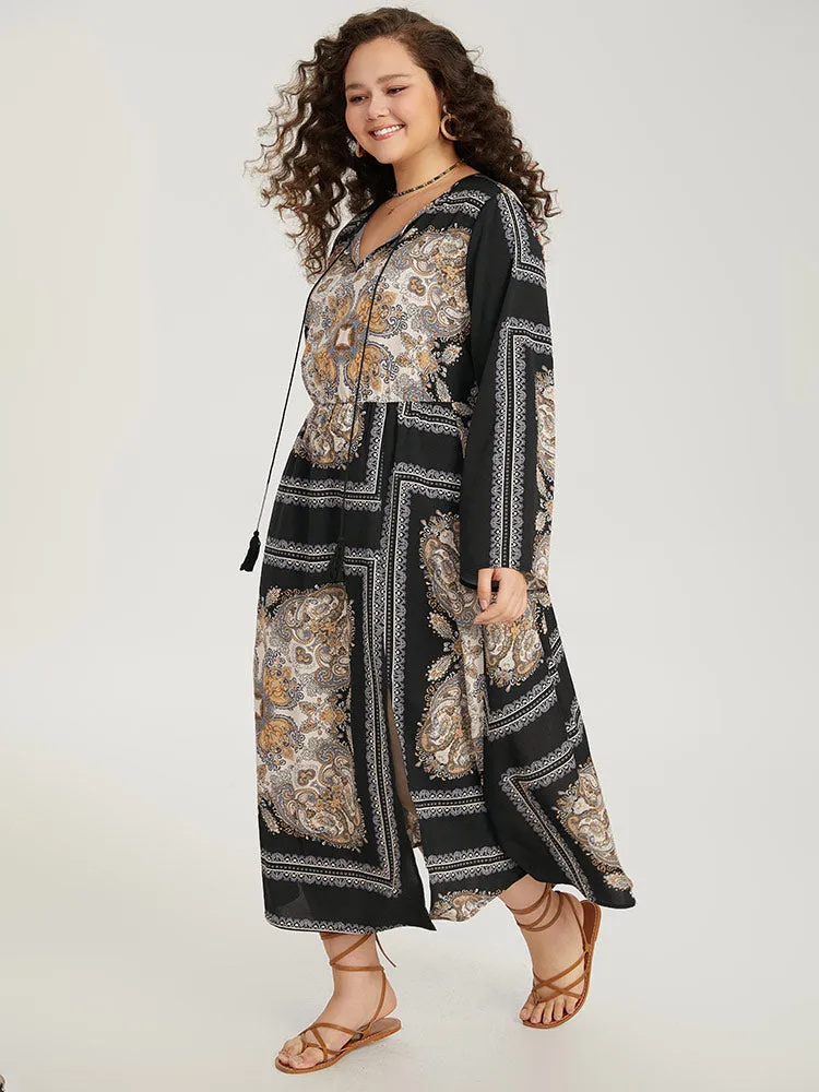 Bandana Print Split Side Tassels Ties Dress sold by Bloomchic product image thumbnail 4