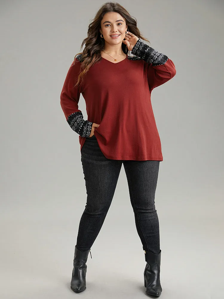 Bandana Print Patchwork Contrast T-shirt sold by Bloomchic product image thumbnail 4