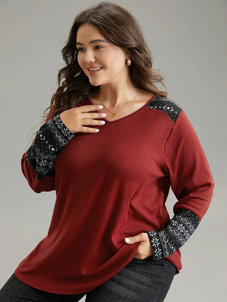 Bandana Print Patchwork Contrast T-shirt sold by Bloomchic product image thumbnail 3