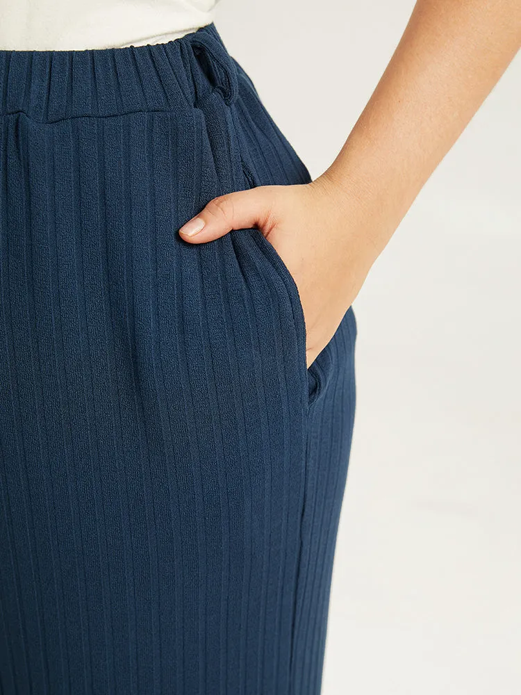 Plain Textured Wide Leg Sweatpants sold by Bloomchic product image thumbnail 5