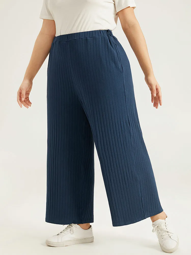 Plain Textured Wide Leg Sweatpants sold by Bloomchic product image thumbnail 2
