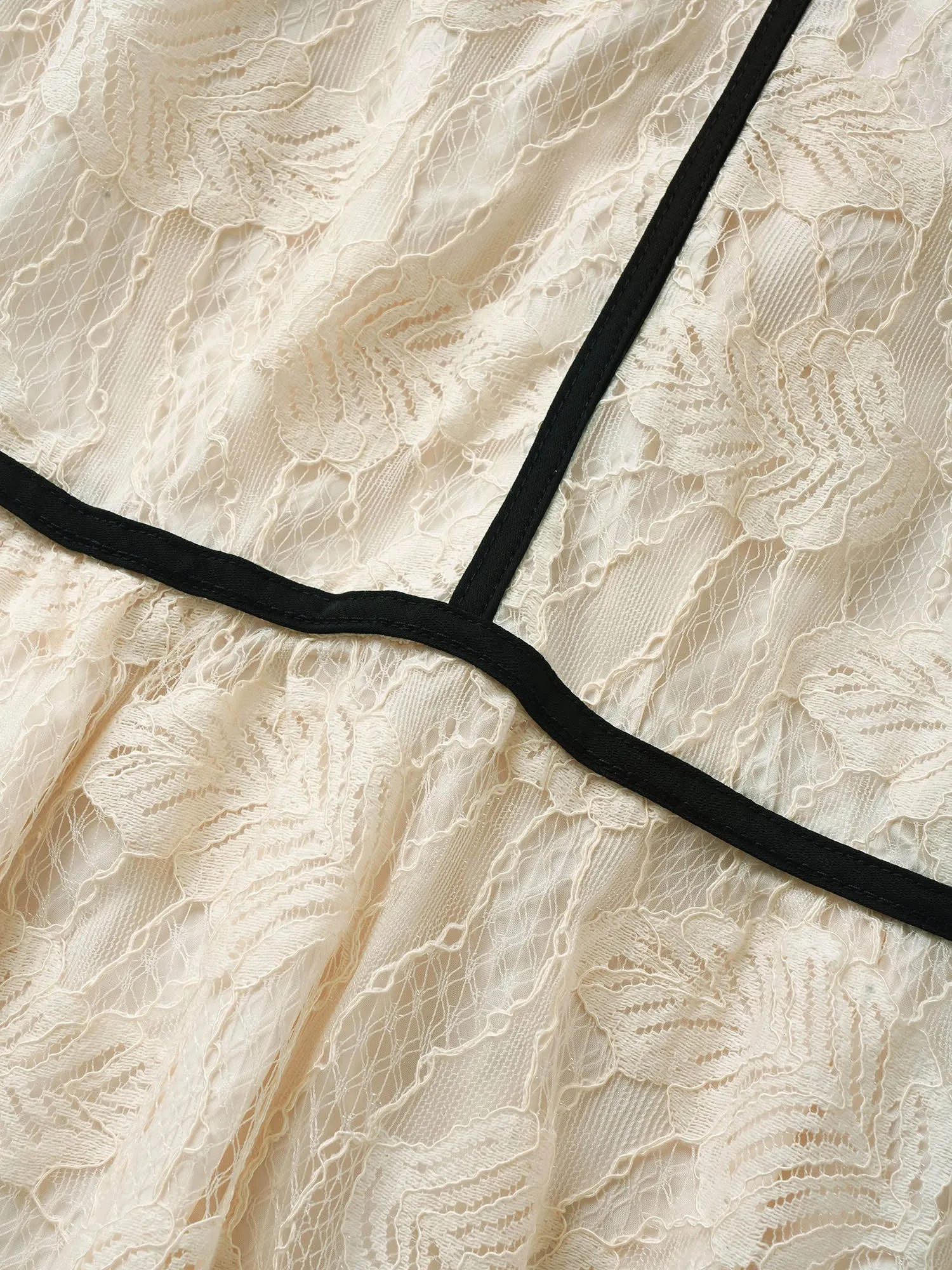 Contrast Trim Lace V Neck Dress sold by Bloomchic product image thumbnail 5