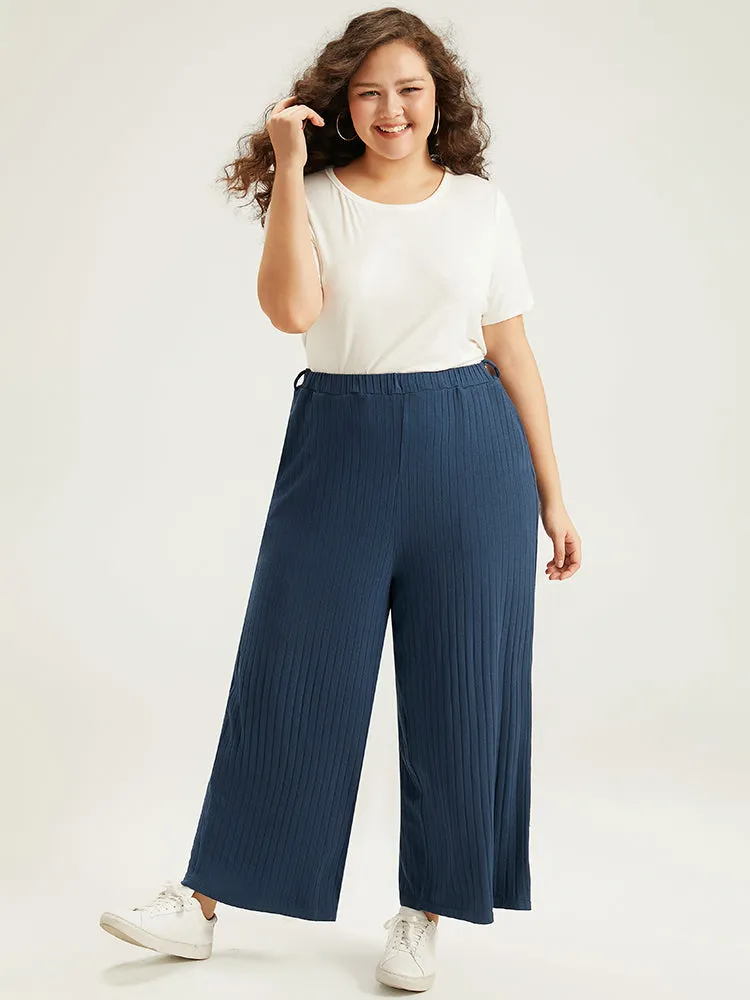 Plain Textured Wide Leg Sweatpants sold by Bloomchic product image thumbnail 3