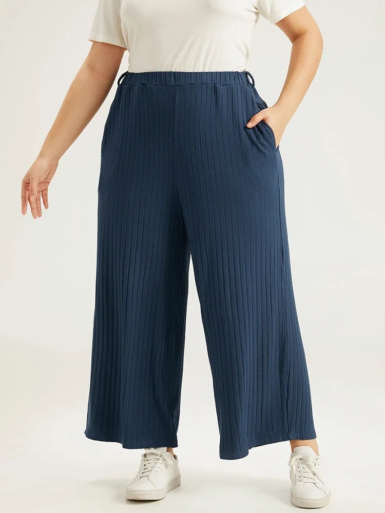 Plain Textured Wide Leg Sweatpants sold by Bloomchic