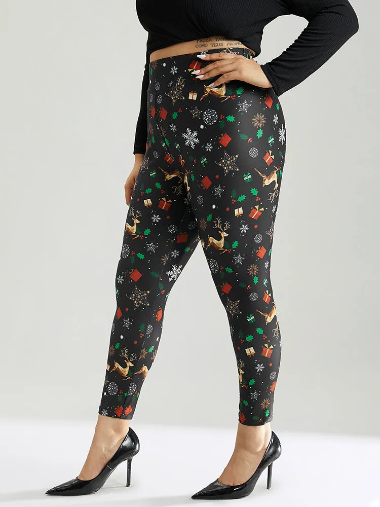 Christmas Print Elastic Waist Leggings sold by Bloomchic product image thumbnail 3